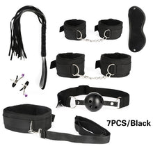 Load image into Gallery viewer, Women Men Porno Sex Handcuffs Nipple Clamps Whip Mouth Gag Sex Mask Anal Plug Bondage Set Sexy Lingerie Toys for Adults