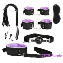 Load image into Gallery viewer, Women Men Porno Sex Handcuffs Nipple Clamps Whip Mouth Gag Sex Mask Anal Plug Bondage Set Sexy Lingerie Toys for Adults