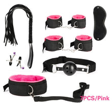 Load image into Gallery viewer, Women Men Porno Sex Handcuffs Nipple Clamps Whip Mouth Gag Sex Mask Anal Plug Bondage Set Sexy Lingerie Toys for Adults