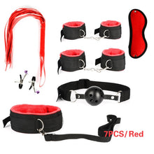 Load image into Gallery viewer, Women Men Porno Sex Handcuffs Nipple Clamps Whip Mouth Gag Sex Mask Anal Plug Bondage Set Sexy Lingerie Toys for Adults