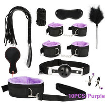 Load image into Gallery viewer, Women Men Porno Sex Handcuffs Nipple Clamps Whip Mouth Gag Sex Mask Anal Plug Bondage Set Sexy Lingerie Toys for Adults