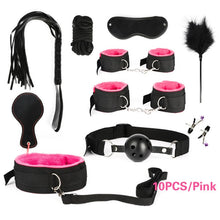 Load image into Gallery viewer, Women Men Porno Sex Handcuffs Nipple Clamps Whip Mouth Gag Sex Mask Anal Plug Bondage Set Sexy Lingerie Toys for Adults